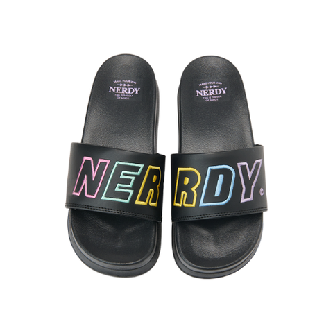 DÉP NERDY RAINBOW SLIDE ĐEN