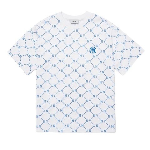 Áo Phông MLB Diamond Monogram NY Tshirt 3ATSM4023-50WHS