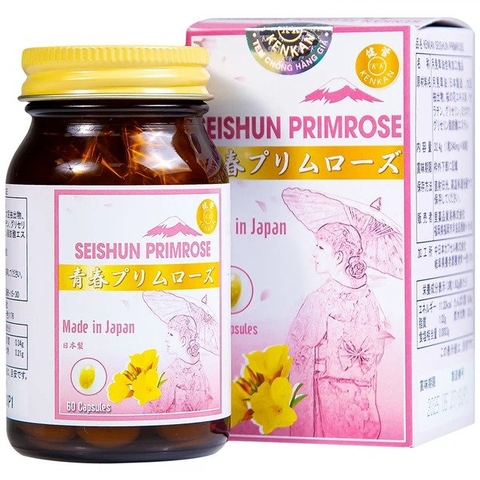 Viên uống bổ sung dầu hoa Anh Thảo Kenkan Seishun Primrose cải thiện triệu chứng tiền mãn kinh (60 viên)