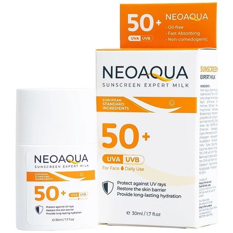 Sữa chống nắng Neo Aqua Sunscreen Expert Milk SPF50+ giúp bảo vệ da trước tác hại của tia UV (30ml)