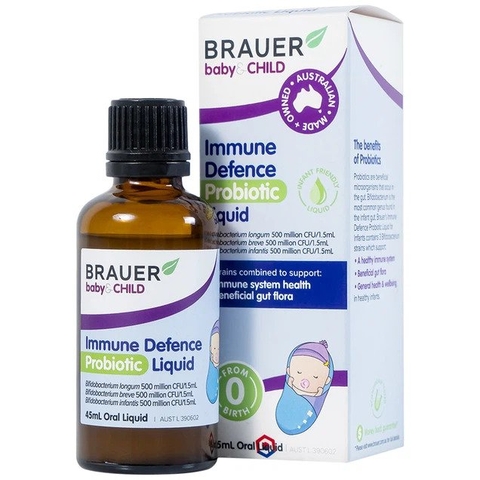 Siro Brauer Baby & Child Immune Defence Probiotic Liquid bổ sung lợi khuẩn cho bé (45ml)