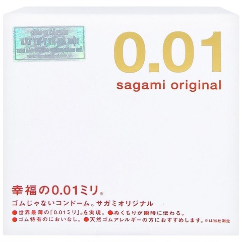 Bao cao su Sagami 0.01mm siêu mỏng, không màu, không mùi, không kích ứng (1 cái)