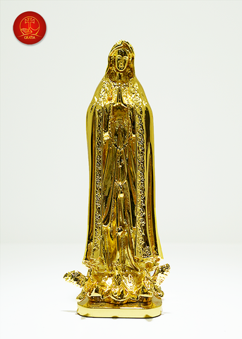 Tượng Đức Mẹ Fatima Màu Gold