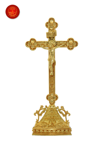 Thánh Giá Hoa Đào Có Đế cao 60cm - Màu Gold