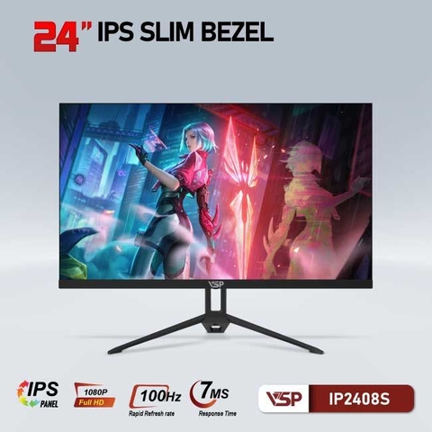 Màn hình VSP IPS Thinking 24inch tràn viền IP2418S - 100Hz (Màu đen) (New)