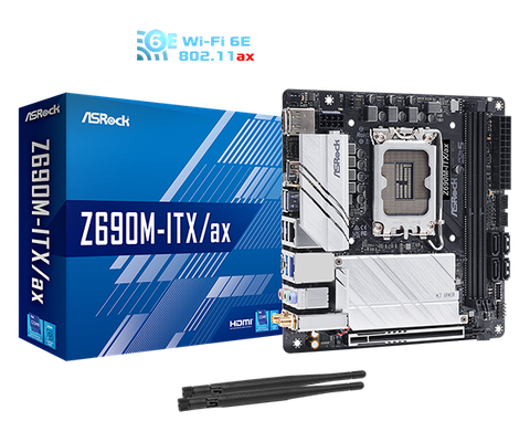 Mainboard Asrock Z690M - ITX/ax - Intel Z690 | Socket 1700 | Mini ITX |2 khe Ram DDR4