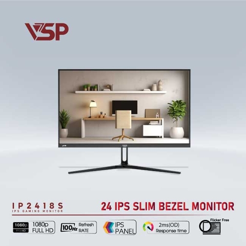 Màn hình VSP IP2418S IPS FHD 100Hz Black (New)
