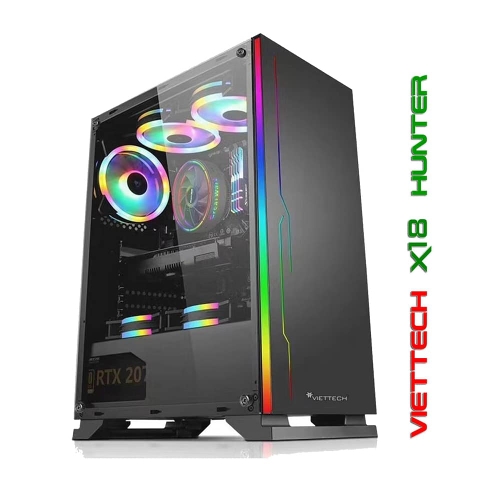 Vỏ case viettech X18 LED (Đen) Chưa fan