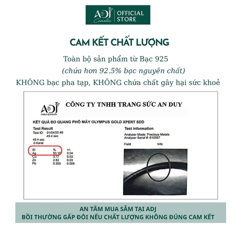 Dây Chuyền Nữ Bạc ADJ 925 Mắt Xích Trái Tim Không Mặt Phụ Kiện Trang Sức Nữ Cao Cấp SDC14666AD