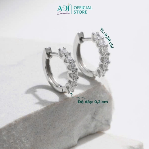 Bông Tai Nữ Bạc ADJ 925  Đính Hạt Lấp Lánh Sang Trọng Phụ Kiện Trang Sức Nữ Cao Cấp SB16201AD