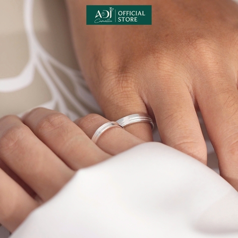 Nhẫn Đôi Bạc ADJ 925  Pure Love Đính Đá CZ Phụ Kiện Trang Sức Nữ Cao Cấp