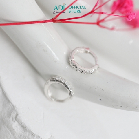 Bông tai Trang sức bạc 925 ADJ an toàn sang trọng cao cấp Ngọc Sáng Vầng Trăng - SB30166AD