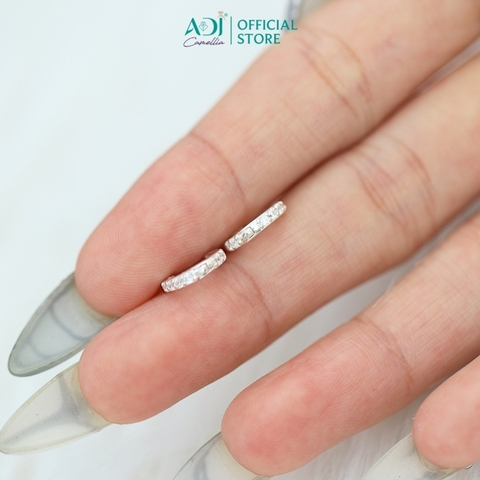 Bông tai Trang sức bạc 925 ADJ an toàn sang trọng cao cấp Ngọc Sáng Vầng Trăng - SB30166AD