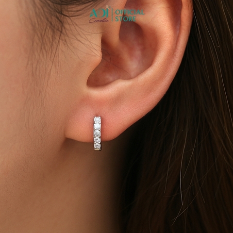 Bông tai Trang sức bạc 925 ADJ an toàn sang trọng cao cấp Ngọc Sáng Vầng Trăng - SB30166AD