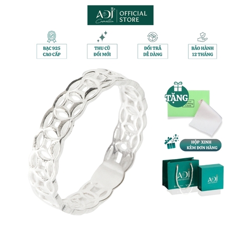 Nhẫn nữ Trang sức bạc 925 ADJ Kim Tiền Chiêu Tài Đón Lộc – Hút May Mắn  SN13725
