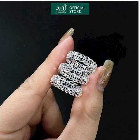 Nhẫn nữ Trang sức bạc 925 ADJ Kim Tiền Chiêu Tài Đón Lộc – Hút May Mắn  SN13725