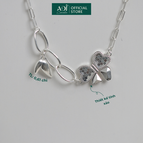 Lắc Tay Nữ Bạc ADJ 925 Mix Charm Nơ Nabi Phụ Kiện Trang Sức Nữ Cao Cấp SLT134340AD