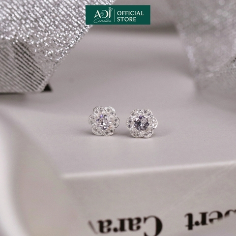 Bộ sản phẩm  Trang sức bạc 925 ADJ đính đá CZ sang trọng cao cấp Hoa 6 Cánh Mã 1