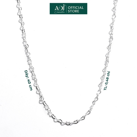 Dây Chuyền Nữ Bạc ADJ 925 Mắt Xích Trái Tim Không Mặt Phụ Kiện Trang Sức Nữ Cao Cấp SDC14666AD