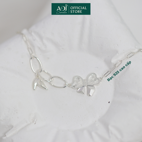 Lắc Tay Nữ Bạc ADJ 925 Mix Charm Nơ Nabi Phụ Kiện Trang Sức Nữ Cao Cấp SLT134340AD
