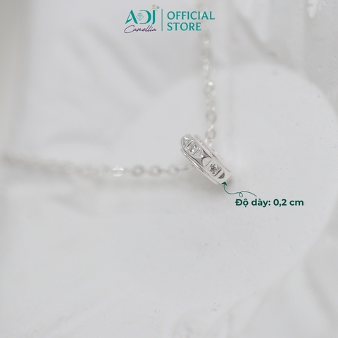 Mặt dây chuyền bạc 925 ADJ Velora Nhẫn Tròn Mặt Điêu Khắc Sang Trọng Phong Cách SM16203