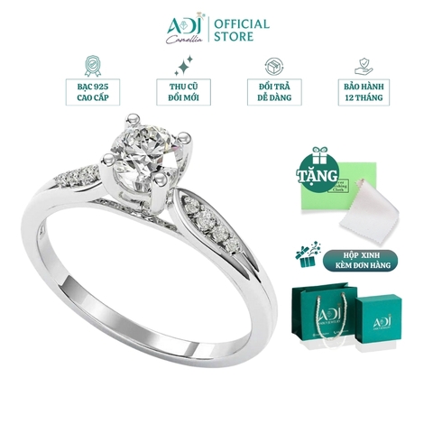 Nhẫn Nữ Bạc ADJ 925 Enternal Shine Tinh Xảo Mang Ánh Sáng Rực Rỡ SN15666AD