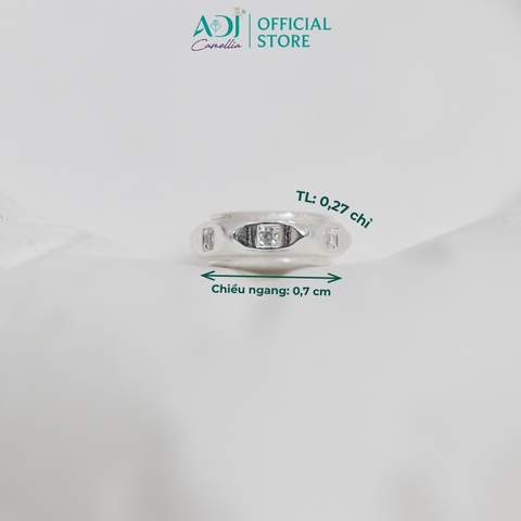 Mặt dây chuyền bạc 925 ADJ Velora Nhẫn Tròn Mặt Điêu Khắc Sang Trọng Phong Cách SM16203