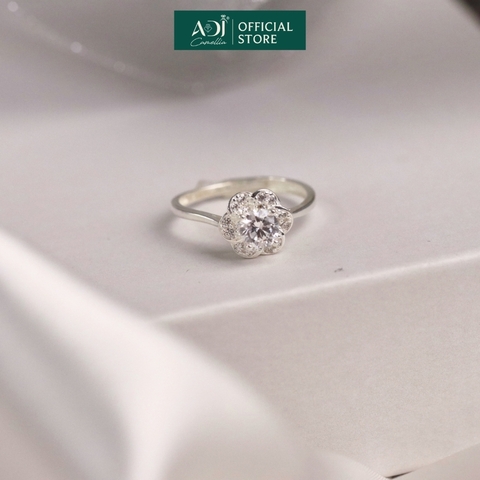 Bộ sản phẩm  Trang sức bạc 925 ADJ đính đá CZ sang trọng cao cấp Hoa 6 Cánh Mã 1