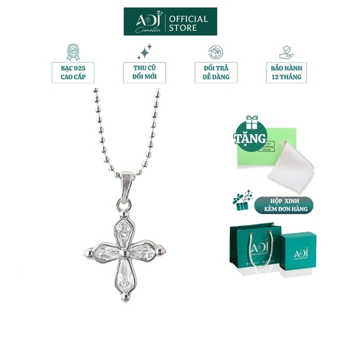 Mặt dây chuyền bạc 925 ADJ Stellar Cross Thánh Giá Đá Sang Trọng Tinh Tế SM16202