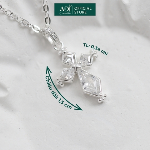 Mặt dây chuyền bạc 925 ADJ Stellar Cross Thánh Giá Đá Sang Trọng Tinh Tế SM16202