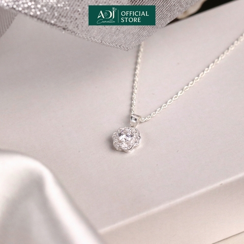 Bộ sản phẩm  Trang sức bạc 925 ADJ đính đá CZ sang trọng cao cấp Hoa 6 Cánh Mã 1