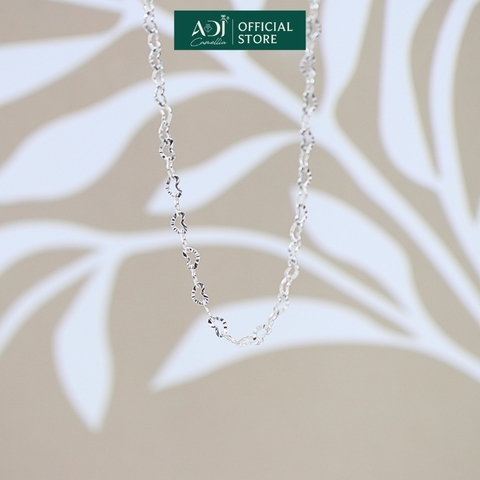 Dây Chuyền Nữ Bạc ADJ 925 Mắt Xích Trái Tim Không Mặt Phụ Kiện Trang Sức Nữ Cao Cấp SDC14666AD