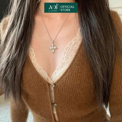 Mặt dây chuyền bạc 925 ADJ Stellar Cross Thánh Giá Đá Sang Trọng Tinh Tế SM16202