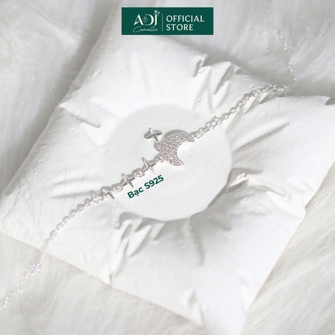Lắc chân Trang sức bạc 925 ADJ Lunar Starry Ánh Trăng Và Tinh Tú Lung Linh Bay Bổng  SL16205AD