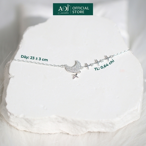 Lắc chân Trang sức bạc 925 ADJ Lunar Starry Ánh Trăng Và Tinh Tú Lung Linh Bay Bổng  SL16205AD