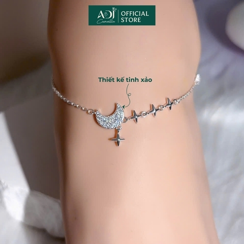 Lắc chân Trang sức bạc 925 ADJ Lunar Starry Ánh Trăng Và Tinh Tú Lung Linh Bay Bổng  SL16205AD