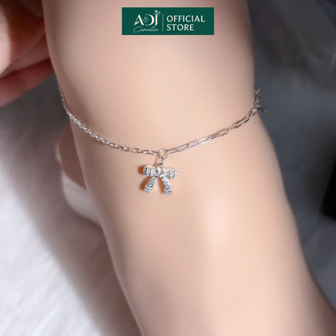 Lắc chân Trang sức bạc 925 ADJ Chic Bow Nơ và Bướm Ngọt Ngào Nữ Tính  SL16206