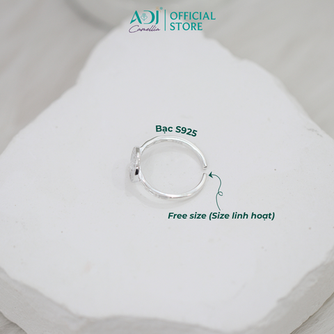 Nhẫn Bạc Nữ ADJ Freesize Phong Cách Châu Âu Sang Trọng Cổ Điển  SN118215AD