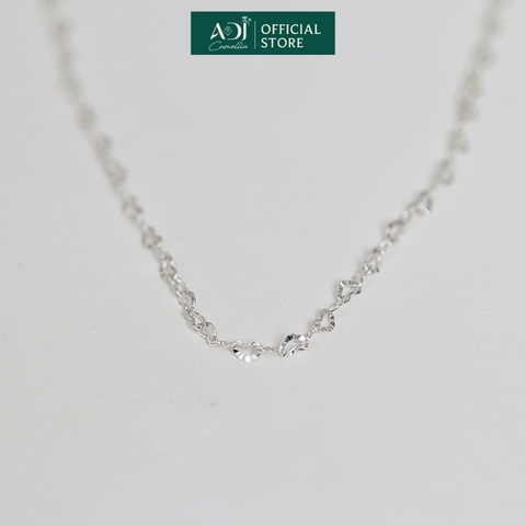Dây Chuyền Nữ Bạc ADJ 925 Mắt Xích Trái Tim Không Mặt Phụ Kiện Trang Sức Nữ Cao Cấp SDC14666AD