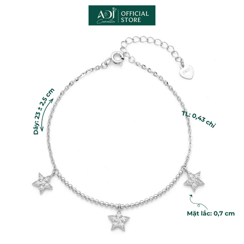 Lắc chân Trang sức bạc 925 ADJ Starlights Bộ Ba Ánh Sao Lấp Lánh  SL16208AD