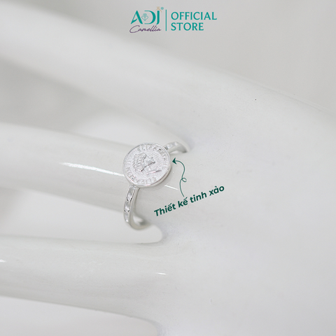 Nhẫn Bạc Nữ ADJ Freesize Phong Cách Châu Âu Sang Trọng Cổ Điển  SN118215AD