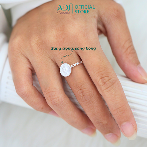 Nhẫn Bạc Nữ ADJ Freesize Phong Cách Châu Âu Sang Trọng Cổ Điển  SN118215AD