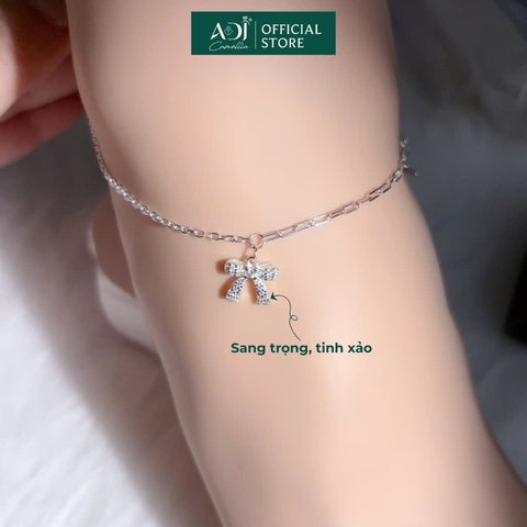 Lắc chân Trang sức bạc 925 ADJ Chic Bow Nơ và Bướm Ngọt Ngào Nữ Tính  SL16206