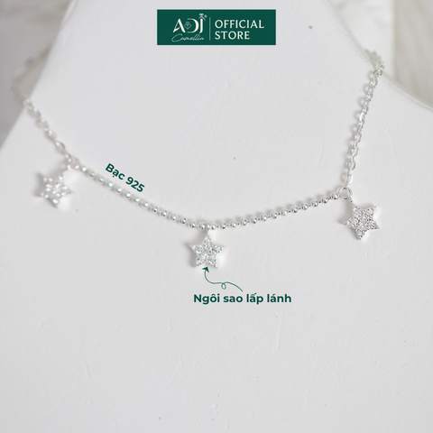 Lắc chân Trang sức bạc 925 ADJ Starlights Bộ Ba Ánh Sao Lấp Lánh  SL16208AD