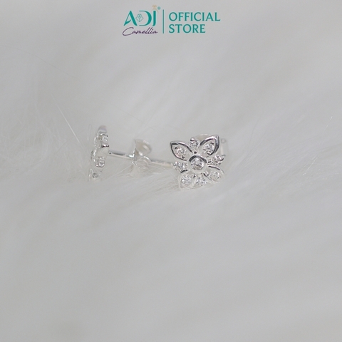 Bông Tai Nữ Bạc ADJ 925 Fairy Bloom Hoa Bướm Mang Lấp Lánh Nữ Tính SB16203AD