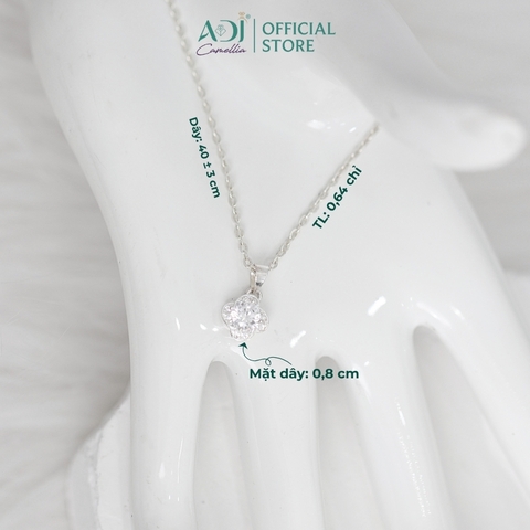 Bộ sản phẩm  Trang sức bạc 925 ADJ đính đá CZ sang trọng cao cấp Hoa 4 Cánh Mã 3