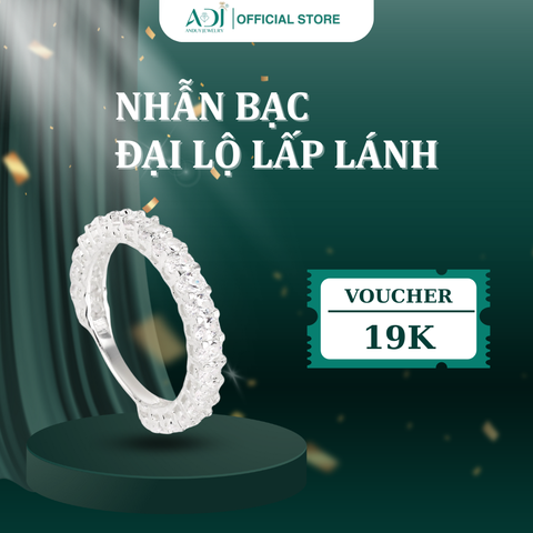 Nhẫn Trang sức bạc 925 ADJ đính đá CZ sang trọng cao cấp Đại Lộ Lấp Lánh SN97179AD