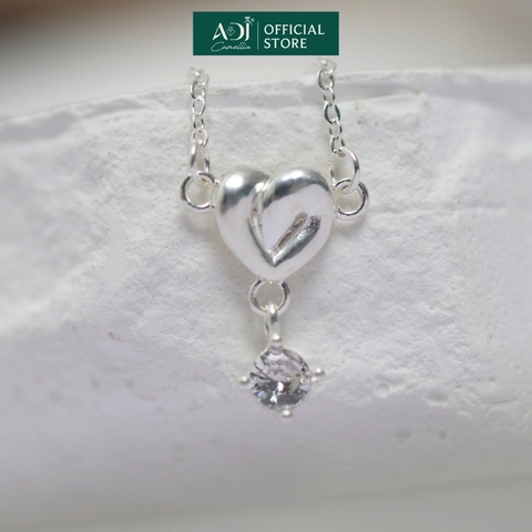 Dây chuyền Trang sức bạc 925 ADJ an toàn sang trọng cao cấp Trái Tim Hoàn Mỹ SD108172AD