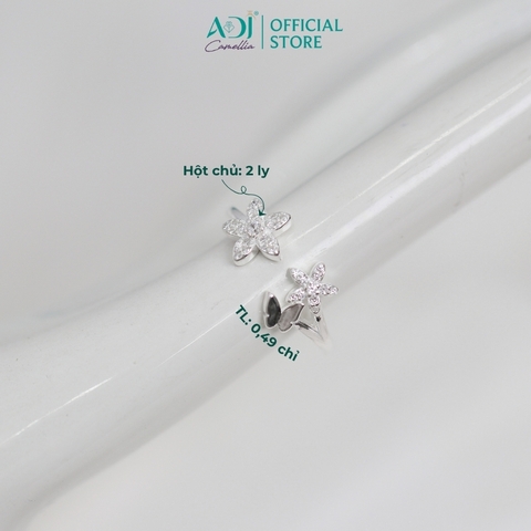 Nhẫn Bạc Nữ ADJ 925 Nhẫn Hở Bông Hoa Đính Hạt Lấp Lánh Phụ Kiện Trang Sức Nữ Cao Cấp SN16201AD