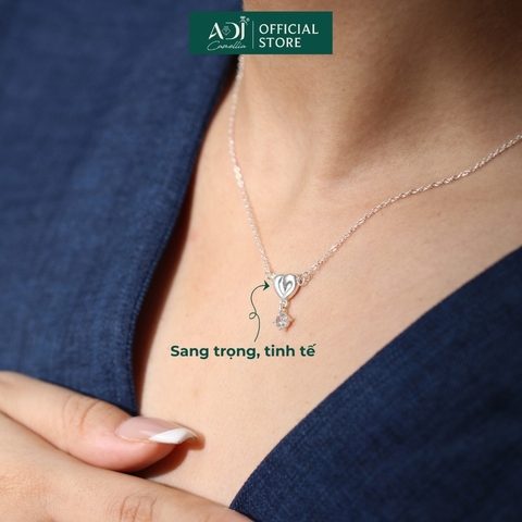 Dây chuyền Trang sức bạc 925 ADJ an toàn sang trọng cao cấp Trái Tim Hoàn Mỹ SD108172AD